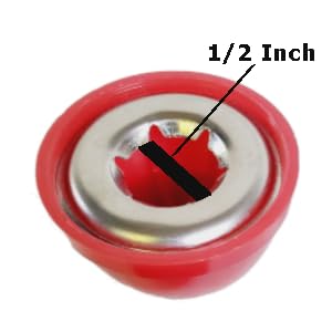 Quadrapoint Hub Cap Compatible With Popular Red Wagon Brand For Steel & Wood Wagons Only 1/2' Red (Not For Plastic, Folding Or Little Wagon Model W5, Please Read Entire Product Description)