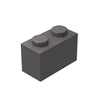 Classic Brick Block Bulk, Dark Gray Bricks 1X2, Building Bricks Flat 100 Piece, Compatible With Lego Parts And Pieces: 1X2 Dark Gray Bricks(Color:Dark Gray)