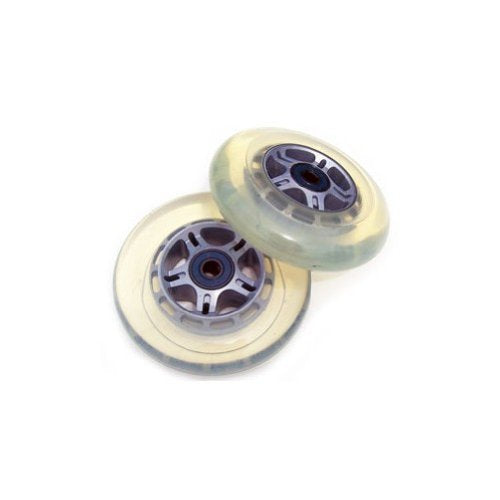 2 Clear Replacement Wheels Abec7 Bearings Scooter 100Mm