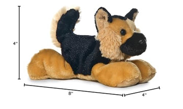 Aurora® Mini Flopsie™ Shep™ Stuffed Animal, Black, 8 Inches, Polyester, Model 30540 - Perfect for Kids, Toddlers, and Families