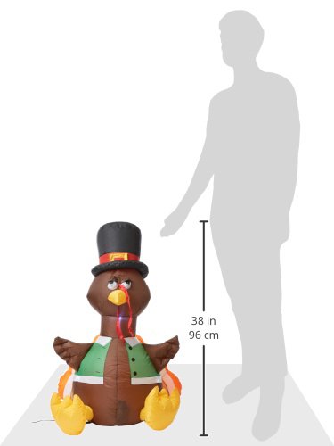 Gemmy Inflatables Holiday G08 26396 Air Blown Outdoor Happy Turkey Decor