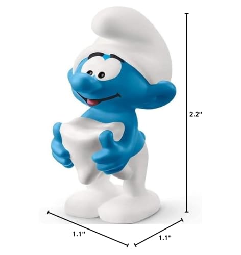 Schleich Smurfs, Collectible Retro Cartoon Toys For Boys And Girls, Smurf With Tooth Figurine, Ages 3+