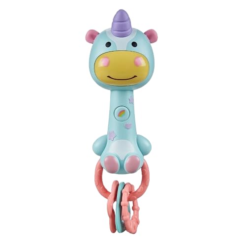 Baby Musical Rattle Toy with Light Up Feature, Soft Teether and Sensory Toy, BPA Free Rubber Rattle for Babies, Infant Toy Gift