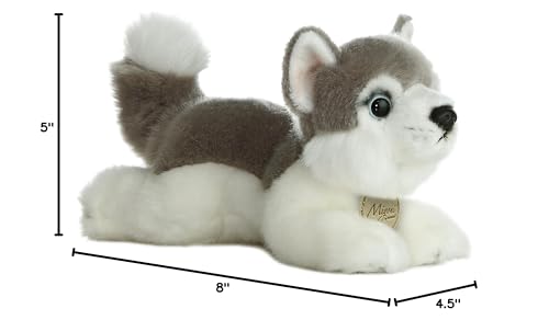 Aurora Miyoni Gray Husky Stuffed Animal - 8 Inches, Lifelike Detail, Polyester