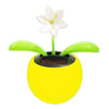 Navillus Solar Powered Dancing Flower, Lily, Rose, Sunflower, Petunia Office Desk & Car Decor (Lily In Yellow Pot)