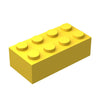 100 Piece Yellow Bricks Bulk, Yellow 2X4 Building Bricks Flat, Compatible With Lego Parts And Pieces: 2X4 Yellow Bricks(Color: Y