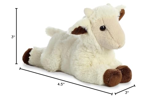 Aurora Mini Flopsie Goat Kid Stuffed Animal - 8.5" White Polyester Plush Toy for Kids and Families