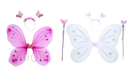 Ak Anolihk Nylon Fairy Butterfly Wings Costume For Baby Girl (2Pc Yellow Wings)