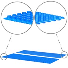 Nilo Classic Blue Baseplate, 2-Pack 12'X32' Double-Sided, Large Building Plates For Building Bricks 100% Compatible With All Major Brands