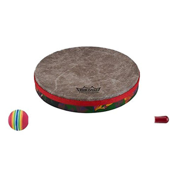 Remo Hand Drum, 8" Diameter, Brown, KIDS PERCUSSION®, Model KD-0108-01, Fabric Rain Forest