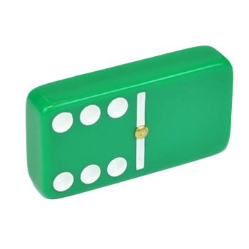 Marion Double Six Domino Set - Green Jumbo Tournament Size with Spinners in Sheesham Wood Box, Model MC-1119