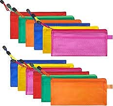NSSP Plastic Multipurpose Waterproof Zipper Pouches Document Holder/Pen Pencil Case/Stationery Storage Bags/Cosmetic Pouch/Trave