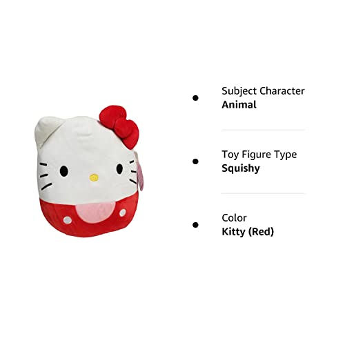 Squishmallow Official Kellytoy Sanrio Squad Squishy Stuffed Plush Toy Animal (Kitty (Red), 7 Inch)
