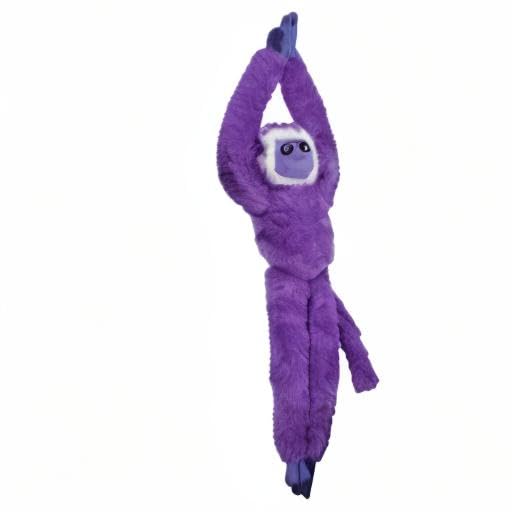 Deluxebase EcoBuddiez Tree Huggers - Purple Squirrel Monkey from Small 55cm Hanging Soft Toy Made from Recycled Plastic Bottles.