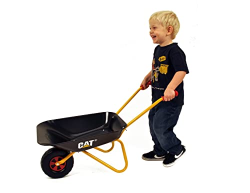 Rolly Cat Kids Wheelbarrow Ride On - Rust-Resistant Seamless Steel Tub With Rubber Hand Grips