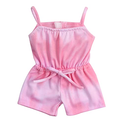 Sophia'S 18' Doll Pink Tie Dye Romper With Cinched Waist