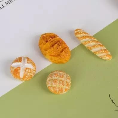 8 Pcs 1/12 Miniature Bread Set, Miniature Bread Dollhouse Decoration Accessories Resin Mix Bakery Bread Mini House Food Decorati