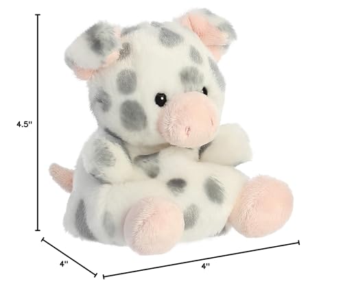 Aurora® Spotted Piglet™ Stuffed Animal - Mini White Pocket-Sized Palm Pals™ Collectible - 5 Inches