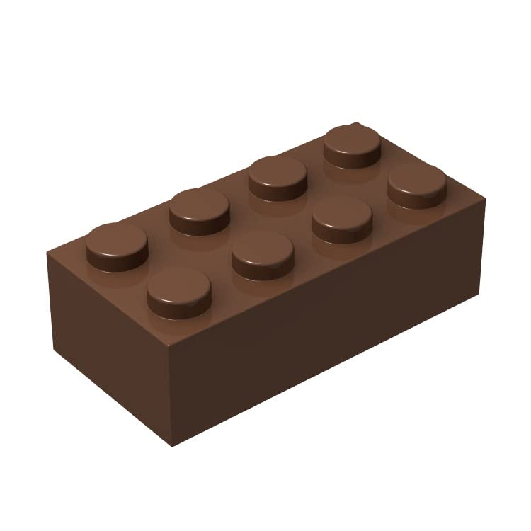 Classic Brick Block Bulk, Black Brown 2X4, Building Bricks Flat 100 Piece, Compatible With Lego Parts And Pieces: 2X4 Brown Bricks(Color:Brown)