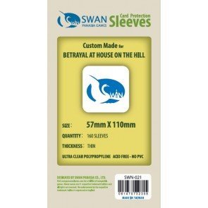Swan Card Sleeves (57X110Mm) - 160 Pack, Thin Sleeves - Betrayal At House On The Hill