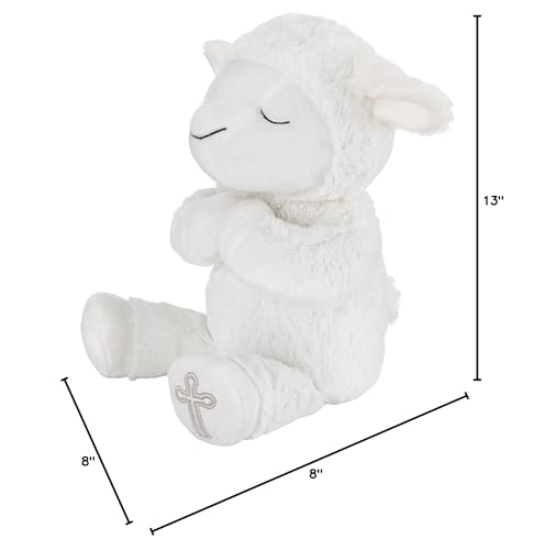 Little Love By Nojo Baptism White Plush Lamb With Praying Hands And Embroidered Cross