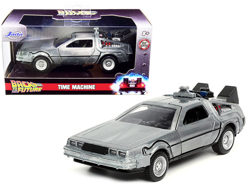 DeLorean DMC (Time Machine) Brushed Metal ''Back to the Future Part I'' (1985) Movie ''Hollywood Rides'' Series 1/32 Diecast Mod
