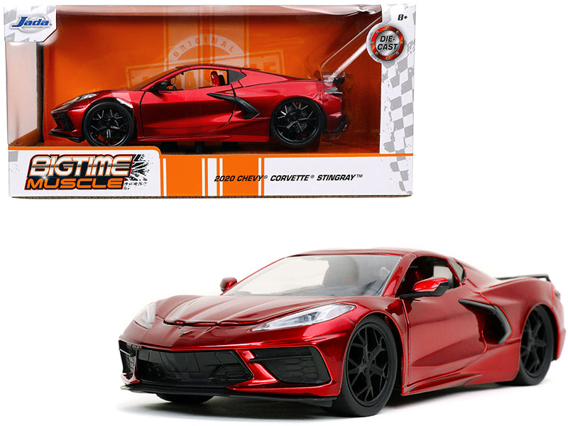 2020 Chevrolet Corvette Stingray C8 Candy Red ''Bigtime Muscle'' 1/24 Diecast Model Car By Jada