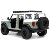 2021 Ford Bronco Gray And White With Matt Black Hood With Roof Rack ''M2 Motoring'' ''Just Trucks'' Series 1/24 Diecast Model Ca