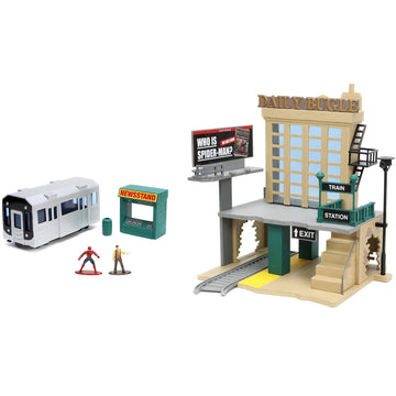 Nano Scene Jada Marvel Spider-Man Daily Bugle W/Die-Cast Collectible Figures, Toys For Adults