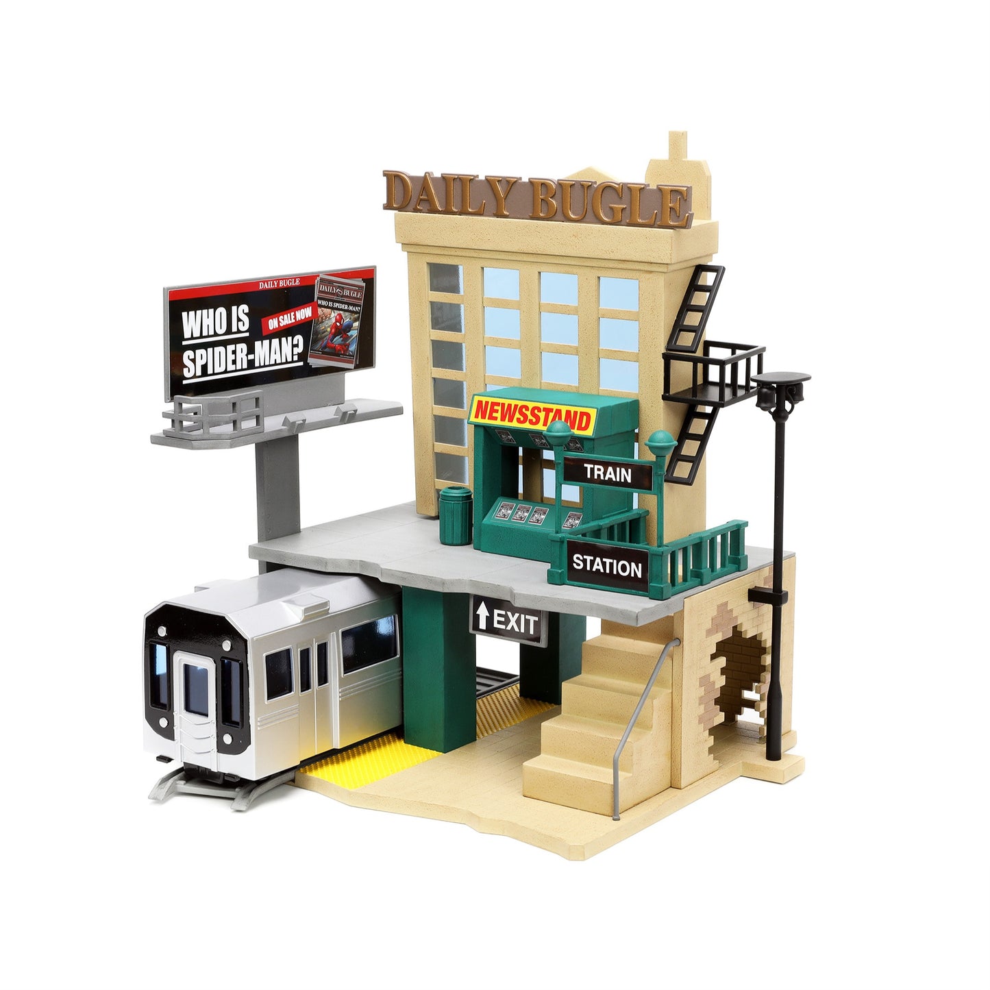 Nano Scene Jada Marvel Spider-Man Daily Bugle W/Die-Cast Collectible Figures, Toys For Adults
