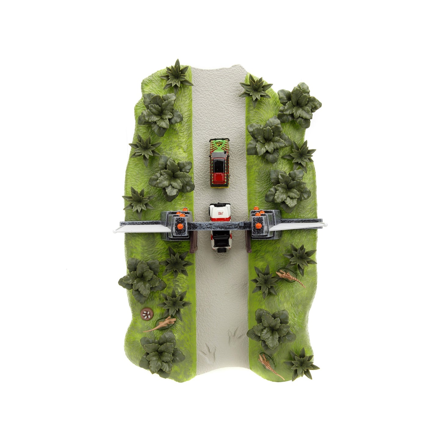 Jurassic Park Theme Park Entrance Diorama With Jeep Wrangler And Ford Explorer 30Th Anniversary ''Jurassic Park'' (1993) Movie '