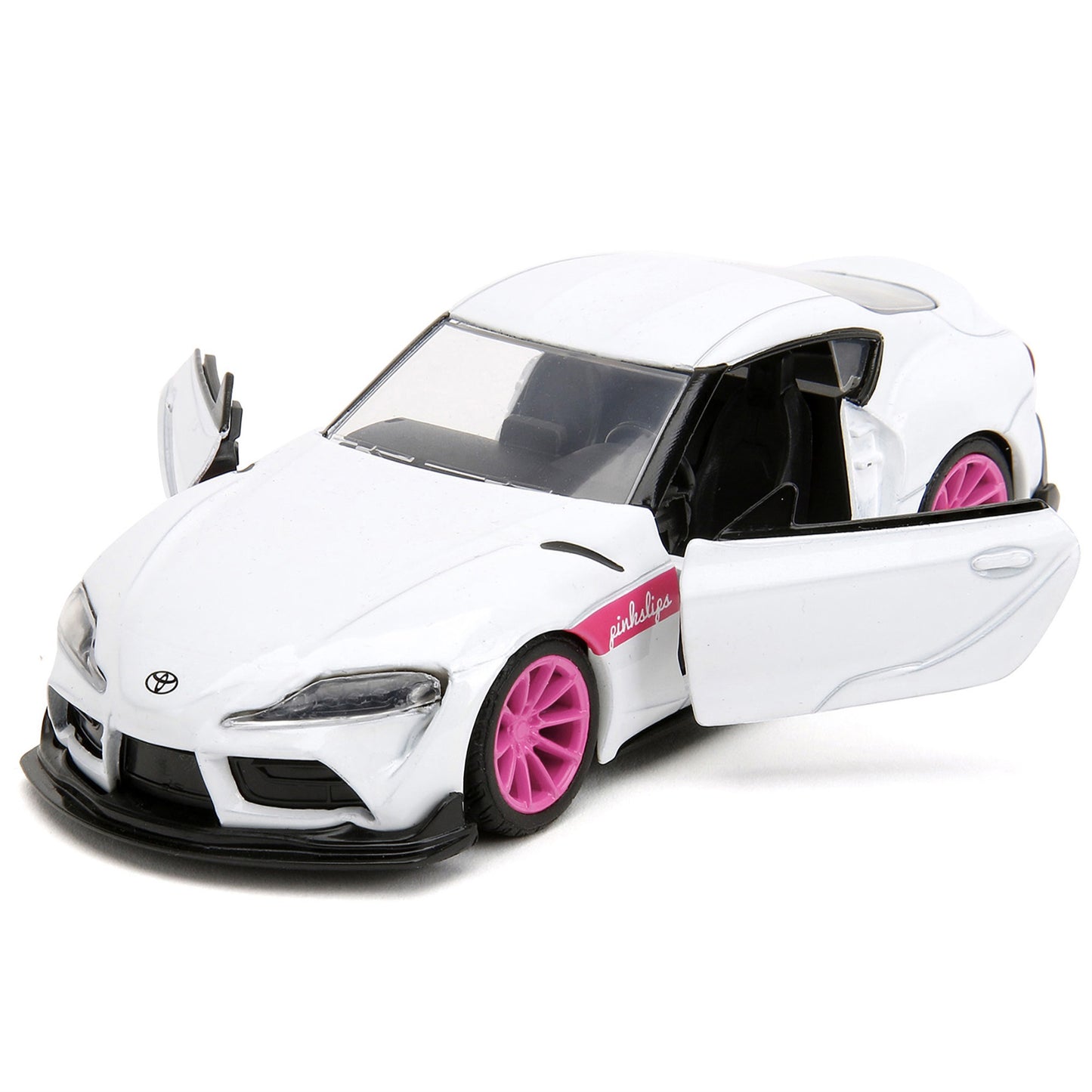 2020 Toyota Supra White Metallic with Pink Wheels ''Pink Slips'' Series 1/32 Diecast Model Car by Jada