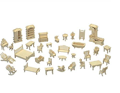 Nwfashion 17' Wooden Dream Dollhouse 2 Floors With Furnitures Diy Kits For Christmas Party Dollouse (Gothic Furnitures Sets)