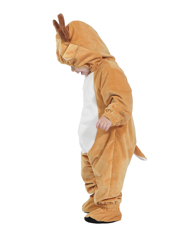 Hsctek Baby Deer Costume, Toddler Reindeer Costume For Baby Boys Girls, Baby Halloween Costume Fawn Onesie For Infant Newborn 18-24Months