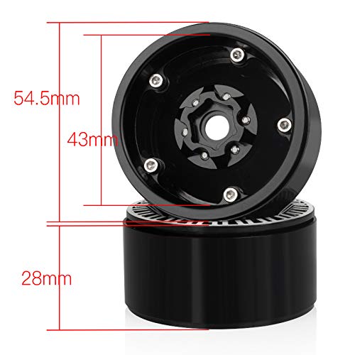 KYX Racing Aluminum Alloy 1.9'' Wheel Rims Upgrades Parts Accessories for RC Crawler Car Axial SCX10 II 90046 Capra UTB TRX4 D90