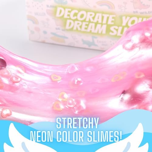 Finoclay 2 Slime Pack Clear Slime & Cloud Slime Kit For Girls Boys, Create With Kids Heaven Theme, Premade Slime Making Kit, 8 S