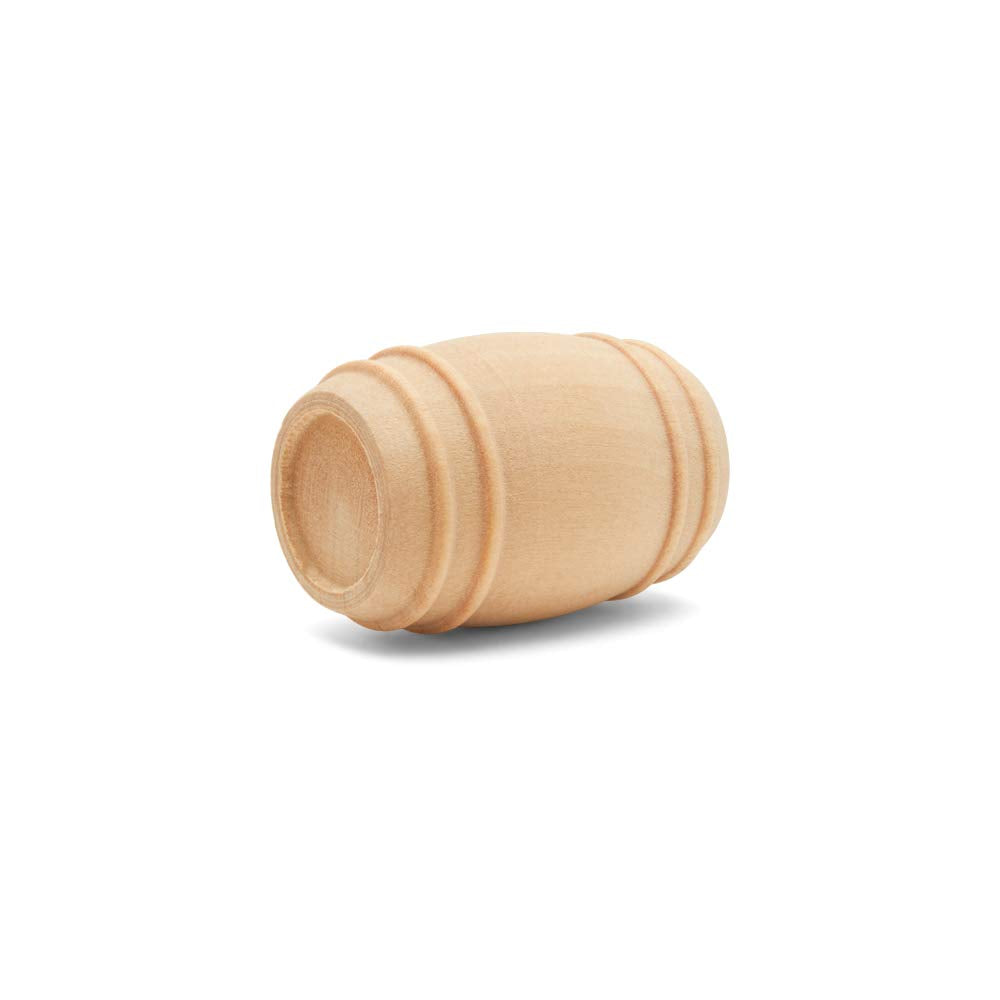 Wooden Pickle Barrel 1-5/8 Inch, Pack of 25, Small Unfinished Cargo Drums, Perfect for Miniatures, Scale Models, Mini Train Maki