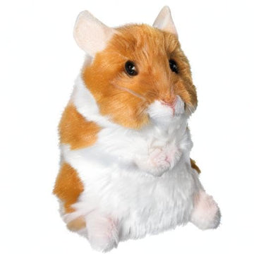 Douglas Brushy Hamster Plush Stuffed Animal - 5" Tall, Orange/White/Pink, Soft Plush Material, Model 1511