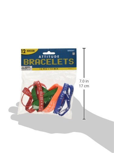 Amscan Football Team Bracelets , Black and Green, 8 Pcs