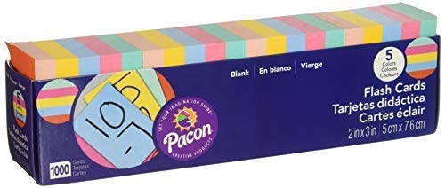 Pacon Blank Flash Card Dispenser Boxes, 2W X 3H, Assorted, 1000/Pack