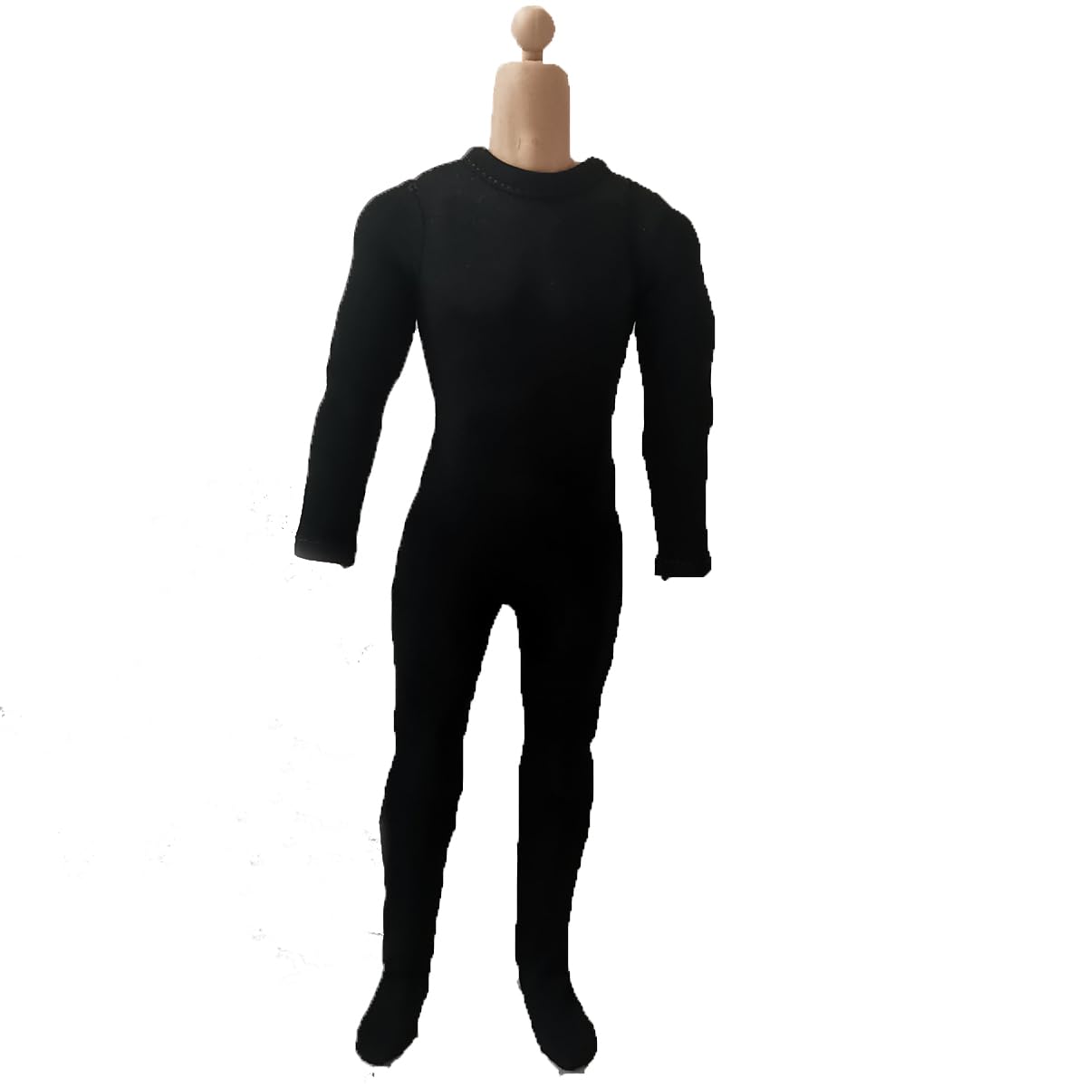 SSbeauty M 1/6 Scale Male Figure Clothes Long Sleeved Bodysuit Undercoat Jumpsuit Cloth for 12'' Action Figure Doll Clothes (Bla