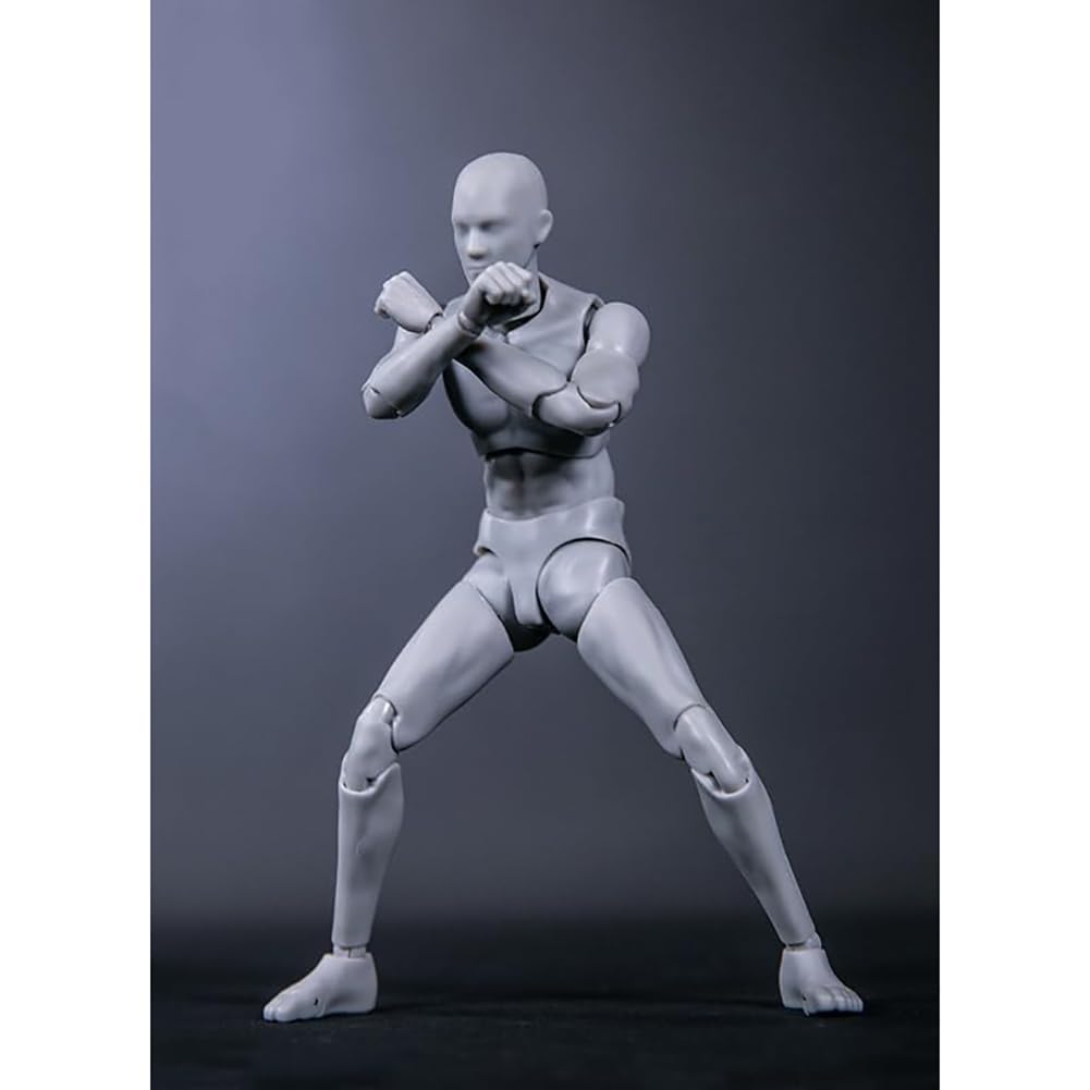 Souforce 1:12 Scale Male Figure Body 6In Flexible Grey Pocket Series Drawman Action Figure Doll Miniature Figure Collection