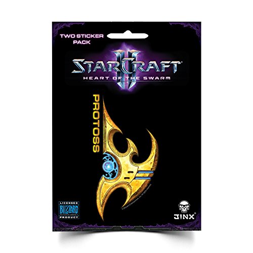 JINX Starcraft II: Heart of The Swarm Protoss Sticker, Yellow, 2 Multi-Size Stickers
