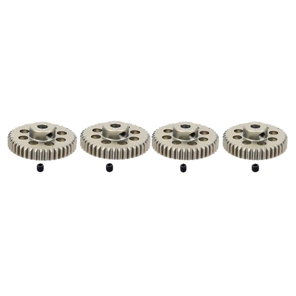 Kingval Replacement 4Pcs 48Dp Hole Diameter 3.175Mm 45T 46T 47T 48T Aluminum Pinion Motor Gear Compatible With 1/10 Rc Car Brush