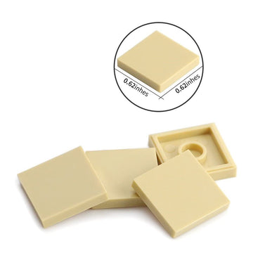 Tan 2 2 Tile 500 Parts And Pieces Flat Moc Bricks, Bulk Building Blocks For Smooth Surface Wall Floor, Toy Accessories Compat
