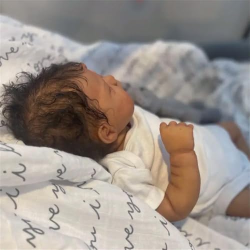 Zero Pam 18 Black Reborn Baby Doll - Full Silicone, Realistic African American Baby Boy with Accessories
