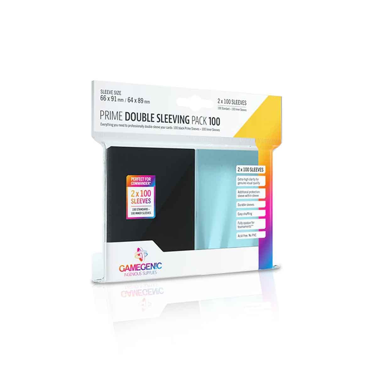 Gamegenic Prime Double Sleeving Pack 100 | Card Sleeving Pack Includes 100 Prime Sleeves & 100 Inner Sleeves | Double-Sleeved Card Protection | Protects Up To 100 Standard Gaming Cards | Made By