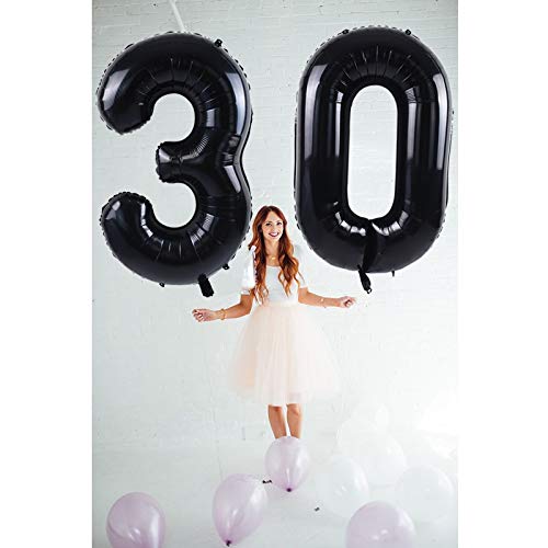 Toniful 40 Inch Black Large Numbers Balloon Birthday Party Decorations, Foil Mylar Big Number Balloon Digital 50 For 50Th Birthd