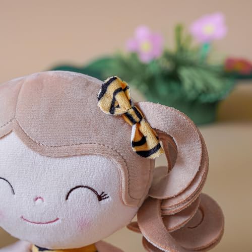Gloveleya Baby Dolls Soft Snuggly First Baby Girl Gifts Plush Doll with Light Skin & Tiger Dress 12inches Animal Series