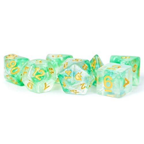 Metallic Dice games LIc709 Unicorn Icy Everglades Dice - Set of 7